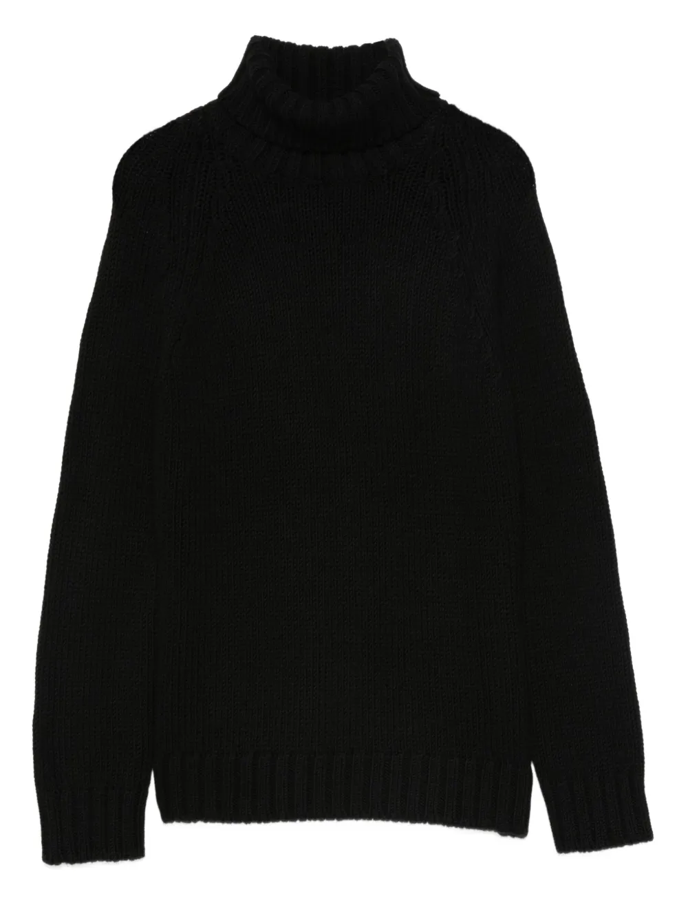 base roll-neck sweater - ブラック base roll-neck sweater - ブラック