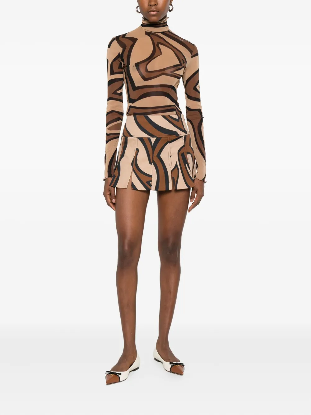 PUCCI Labirinto-print tulle top | Blouses | Image 2