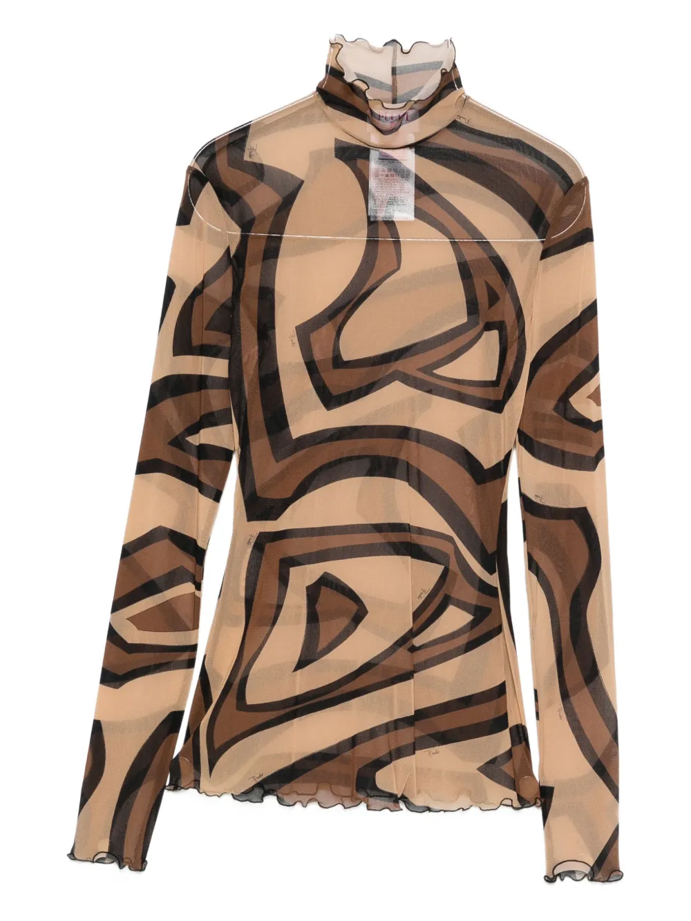 PUCCI Labirinto-print tulle top | Neutrals | Image 1