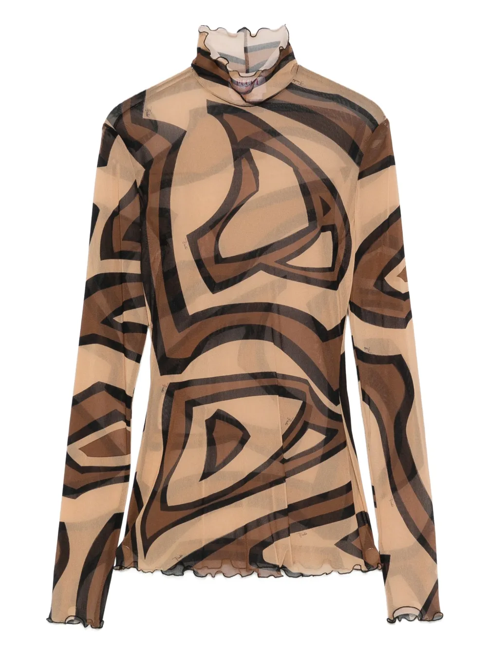 PUCCI Labirinto-print tulle top | tons neutres | Image 1