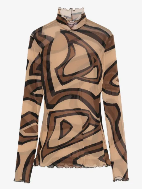 PUCCI Labirinto print tulle top