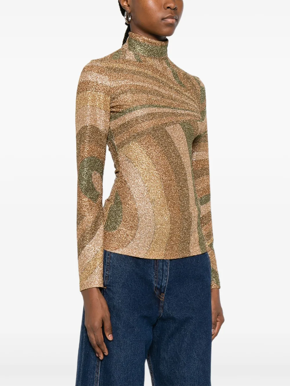 PUCCI Jersey top met Iride-print Bruin