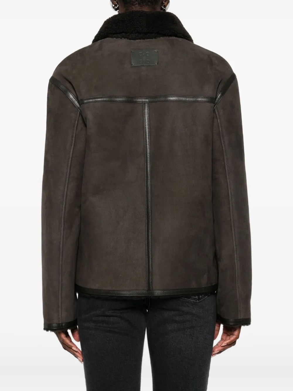 Closed Single-breasted Long Sleeve Casual Jacket In Brown