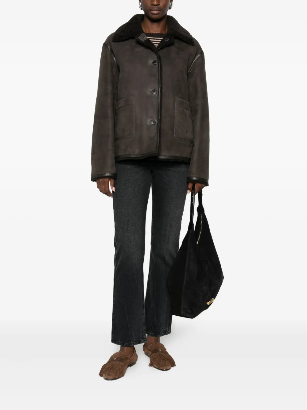 Closed reversible coat - Bruin