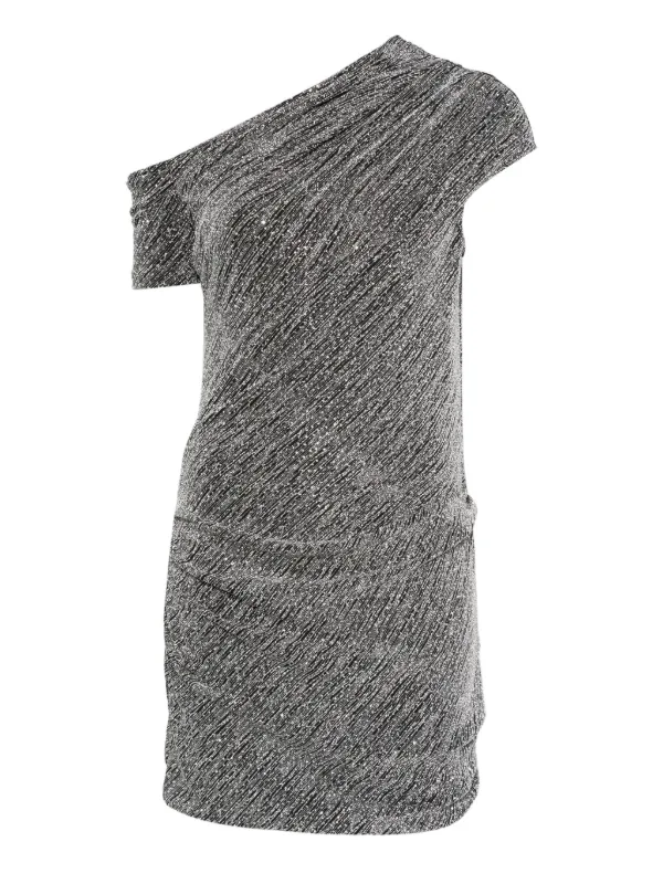 grey one sleeve dress Organza One Shoulder Dress
