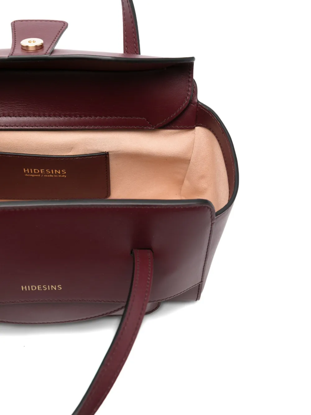 Hidesins Medium Leather Tote Detachable Shoulder Strap In Red