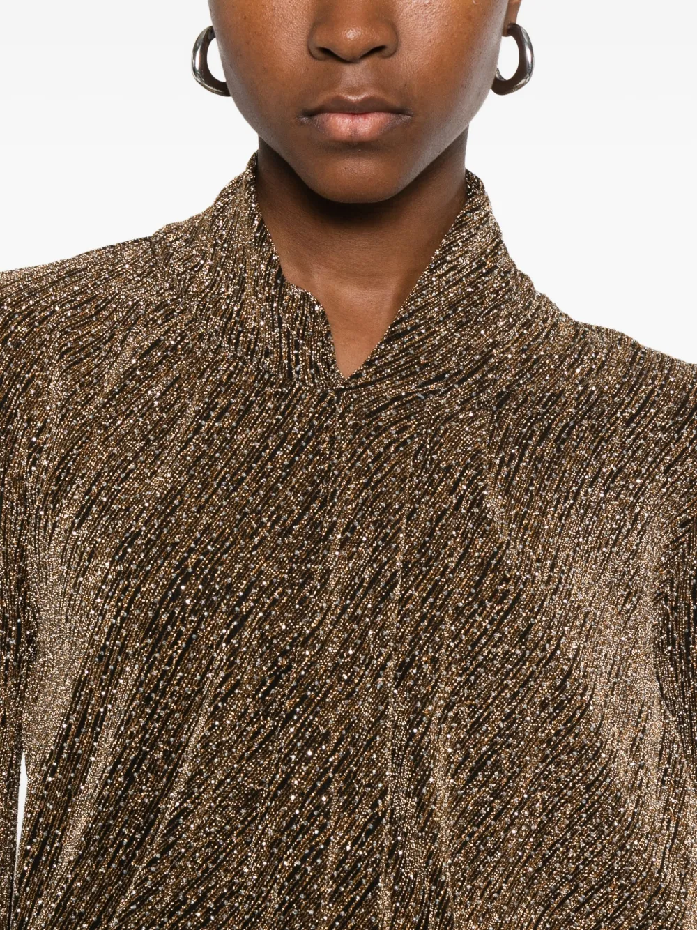 Iro Metallic Top In Brown