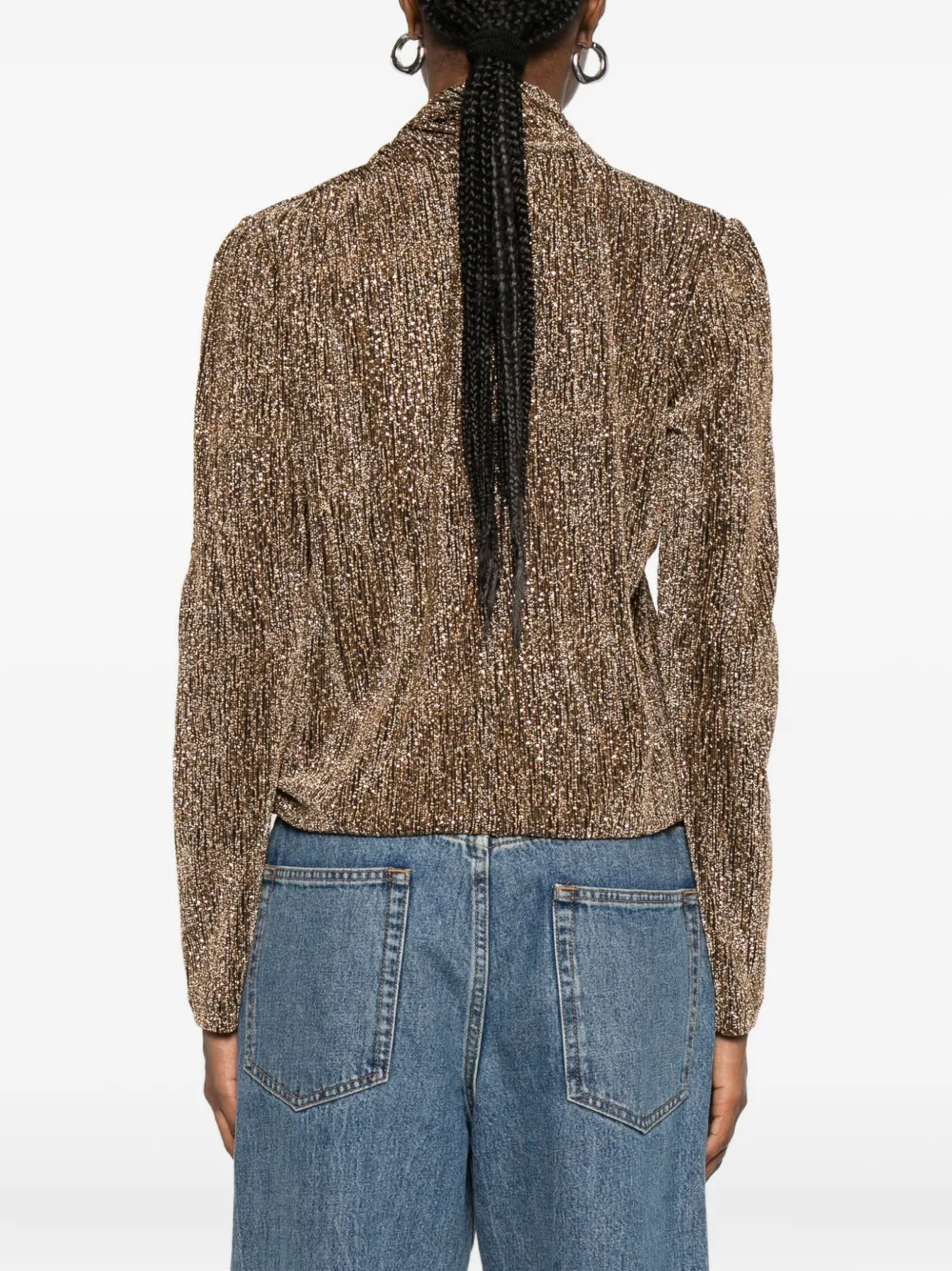 Iro Metallic Top In Brown
