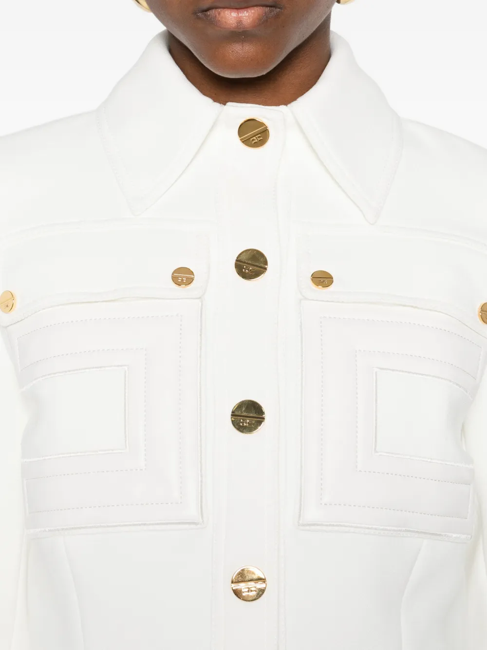 Elisabetta Franchi Jackets Light And Natural In White