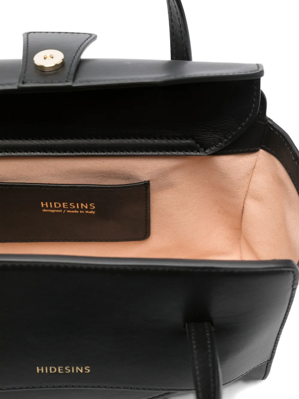 Hidesins Small Leather Tote Bag With Shoulder Strap In Black