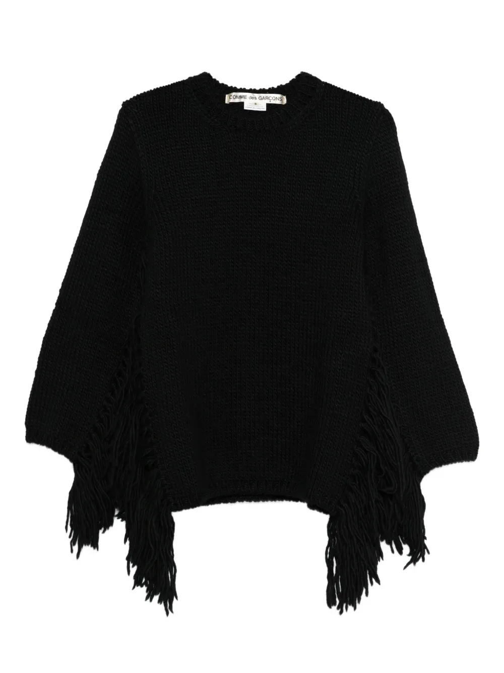 Comme Des Garçons Sleeveless Top Featuring Fringe Detailing In Black