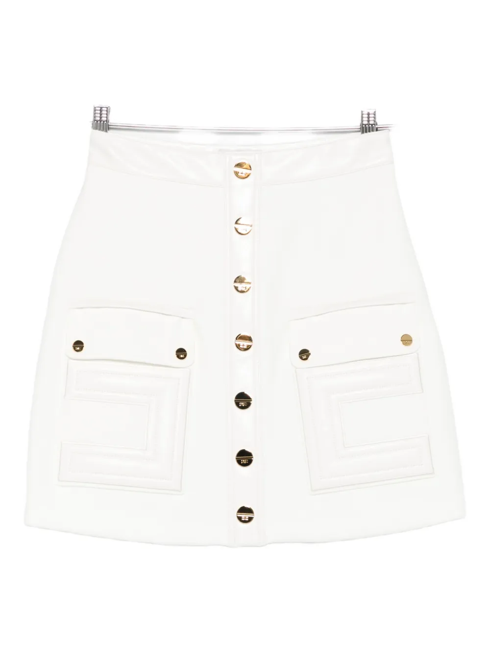 Elisabetta Franchi Flap-pocket Mini Skirt In White