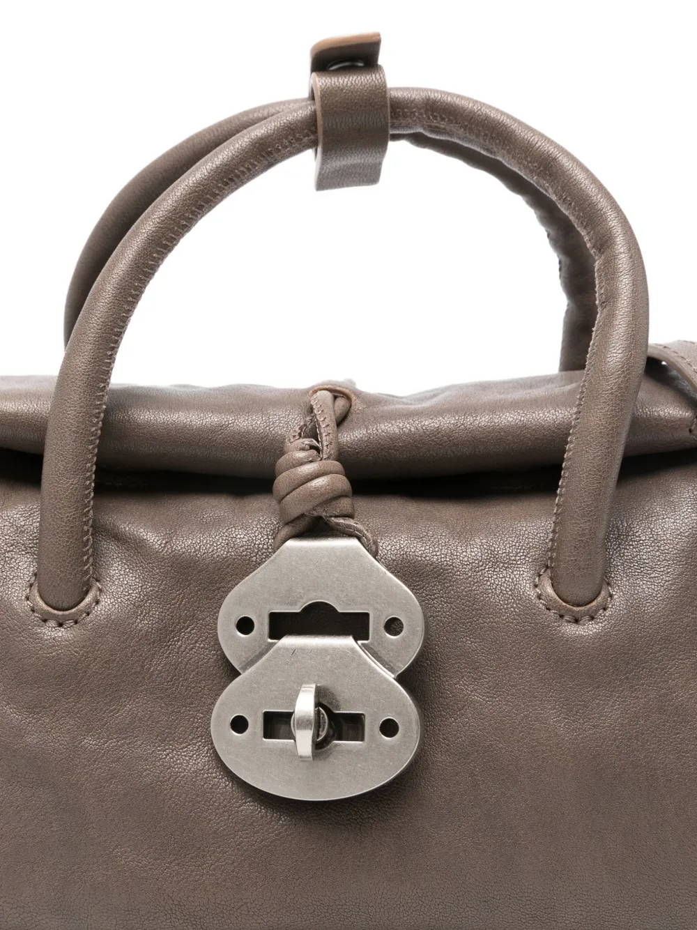 Zanellato Dotta Centauro Small Leather Handbag In Neutral