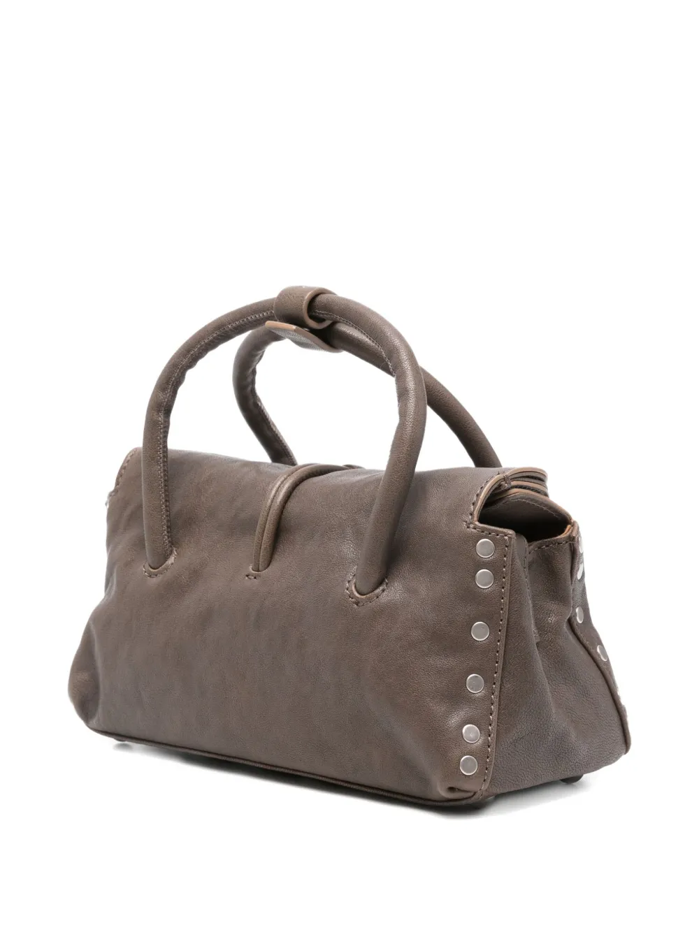 Zanellato Moretta shopper verfraaid met studs - Bruin