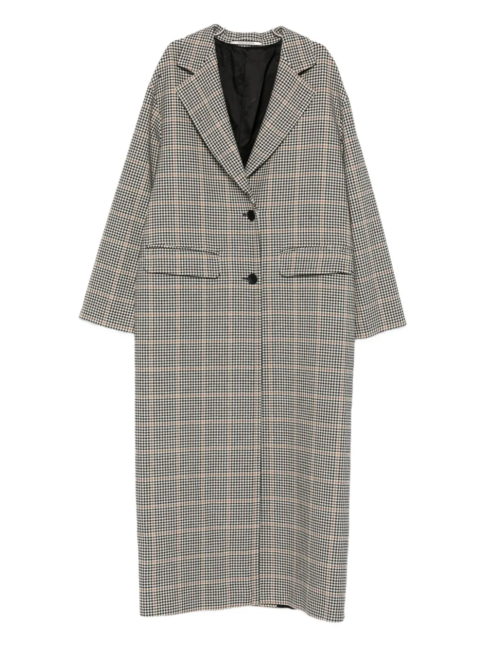 Tagliatore Houndstooth Pattern Wool Coat Pockets In Multi