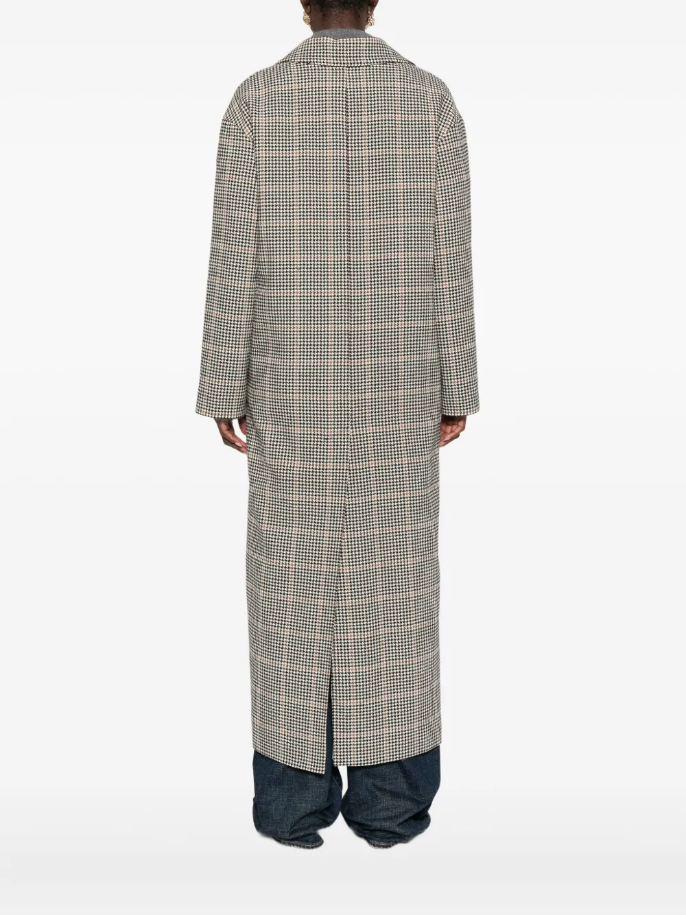 Tagliatore Houndstooth Pattern Wool Coat Pockets In Multi