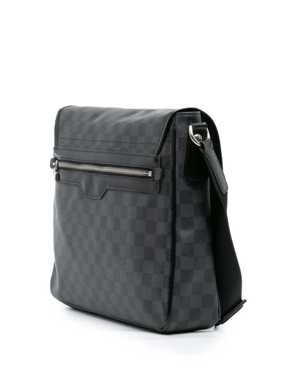Pre-owned Louis Vuitton 2009 Damier Graphite Daniel Mm Crossbody Bag In Black