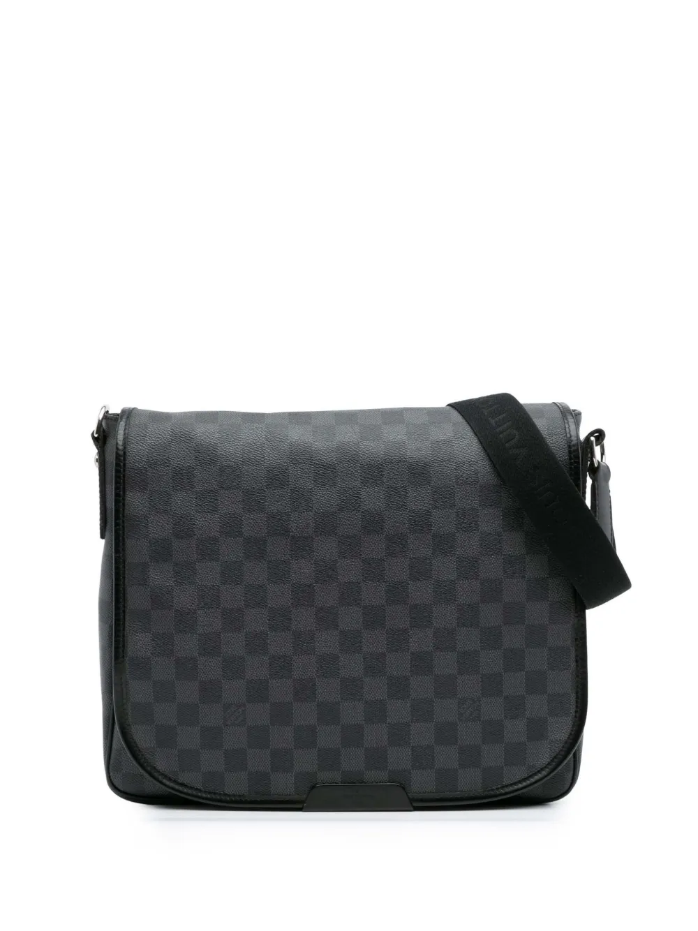 Pre-owned Louis Vuitton 2009 Damier Graphite Daniel Mm Crossbody Bag In Black