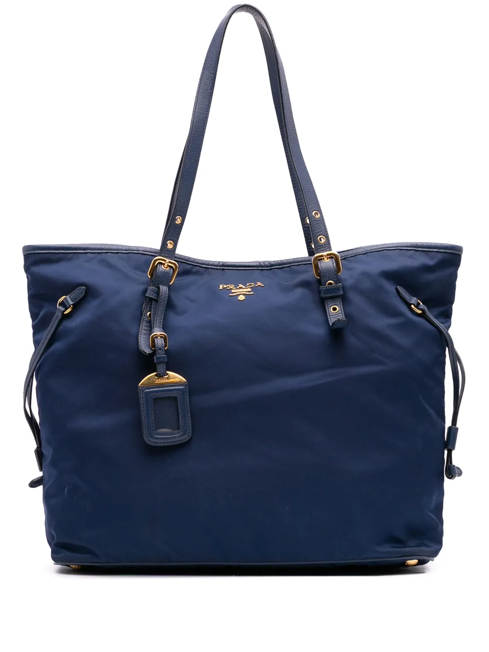 Prada Pre-Owned 2000-2025 Saffiano Trimmed Tessuto tote bag | Blue | Image 1