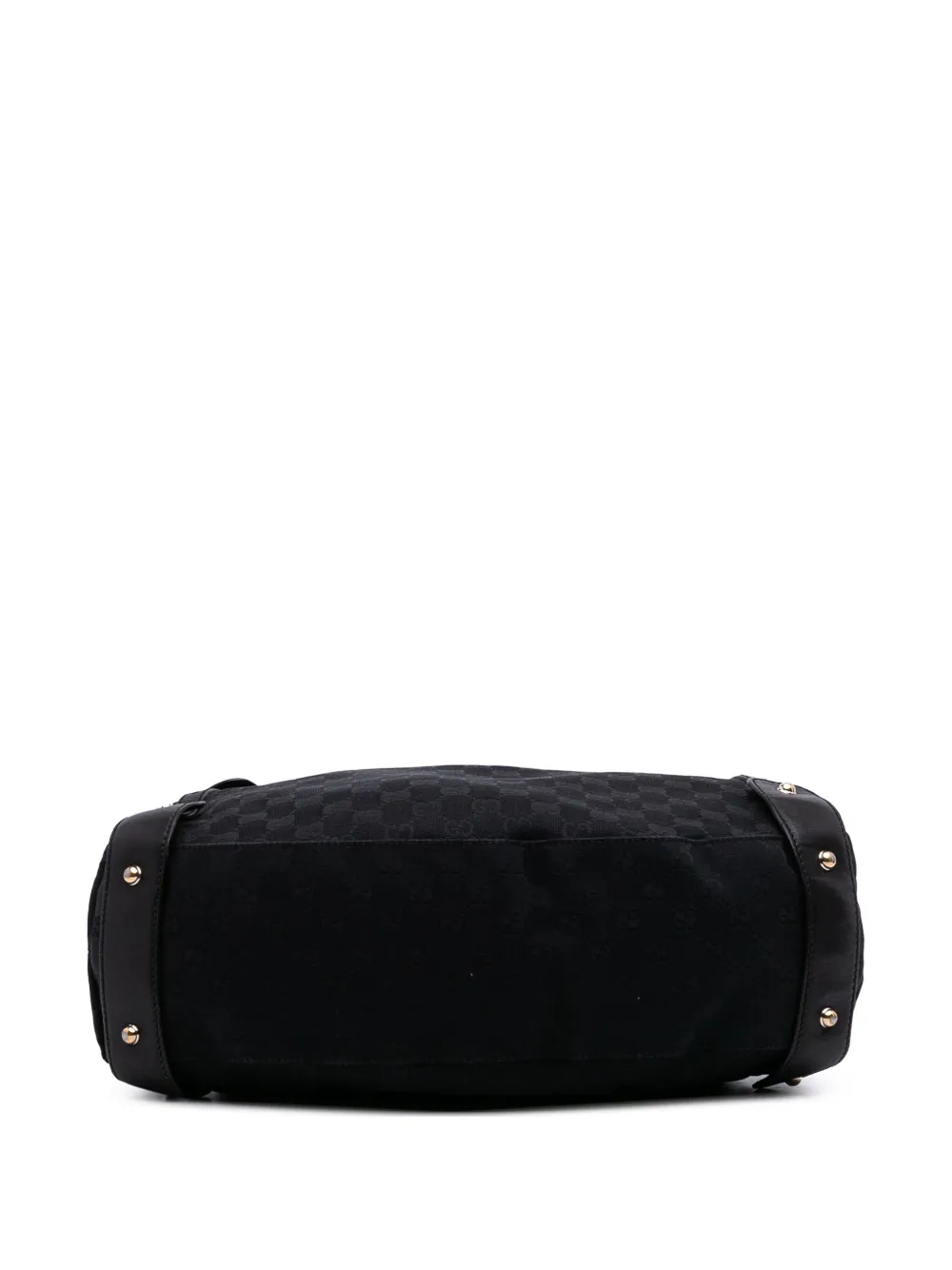 Pre-owned Gucci 2016-2025 Gg Canvas Horsebit Pelham Shoulder Bag In Black