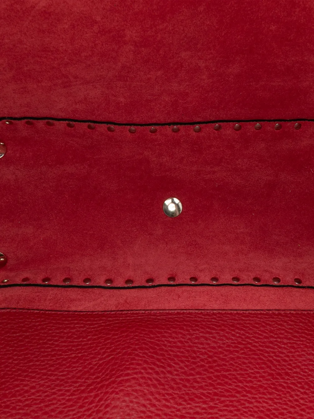 Pre-owned Valentino Garavani 2000-2017 Medium Leather Rockstud Trapeze Satchel In Red