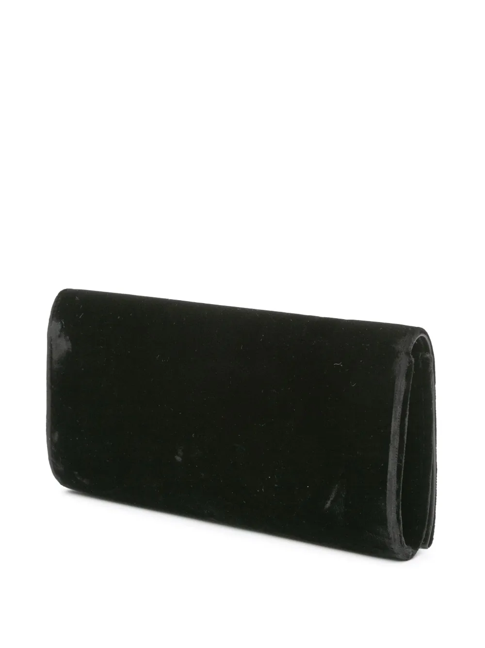 Pre-owned Saint Laurent 2017 Velvet Smoking Clutch Bag In Black