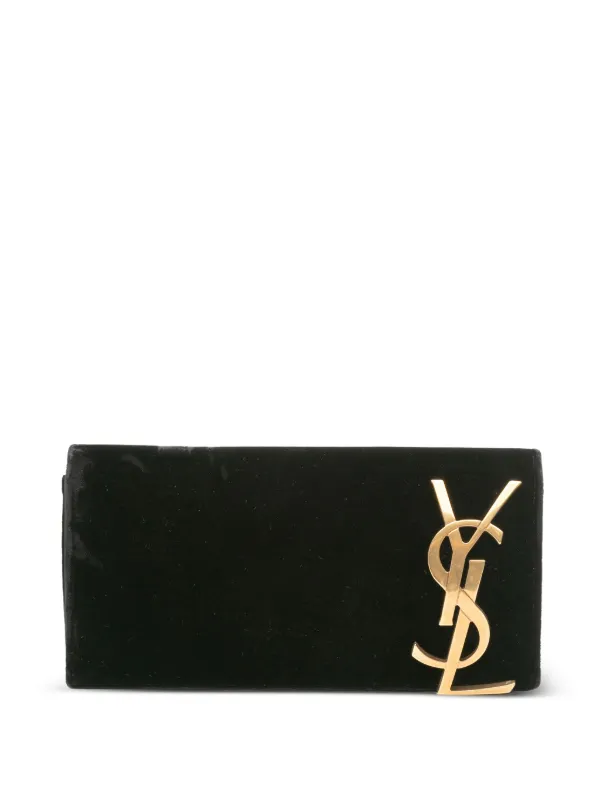 Saint Laurent Pre-Owned 2017 Velvet Smoking Clutch Bag Black