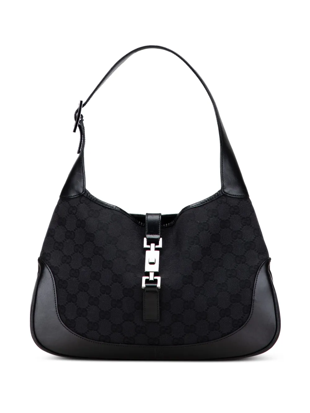 Pre-owned Gucci 2000-2015 Gg Canvas Jackie Shoulder Bag In Black