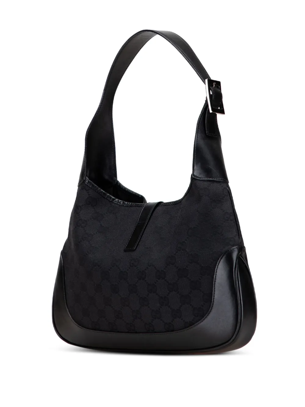 Pre-owned Gucci 2000-2015 Gg Canvas Jackie Shoulder Bag In Black