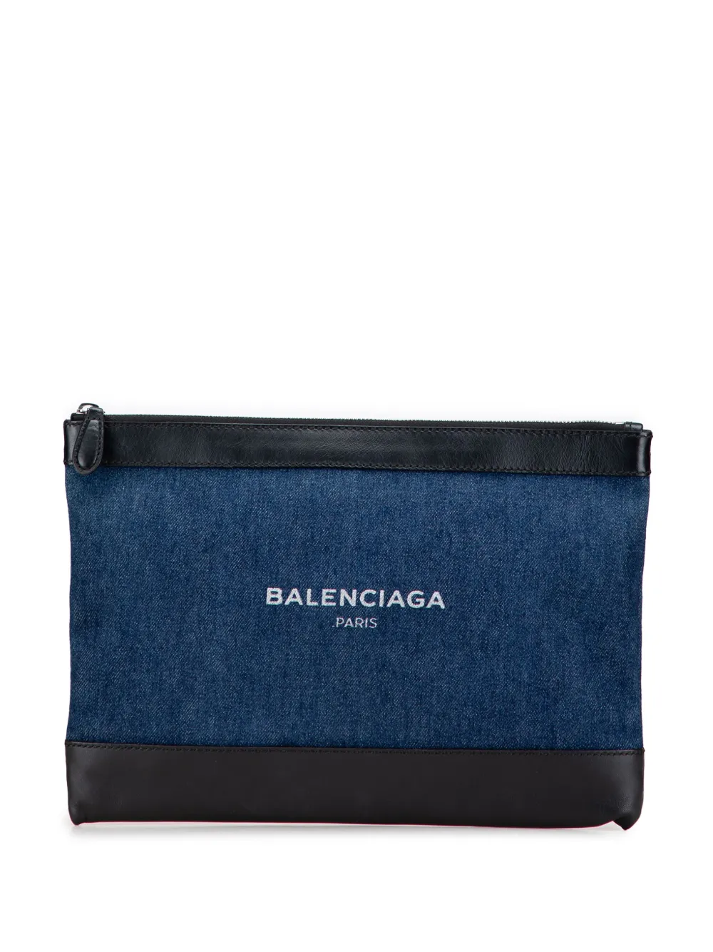 Balenciaga Pre-Owned 2016 Denim Navy Clip M clutch bag - Nero