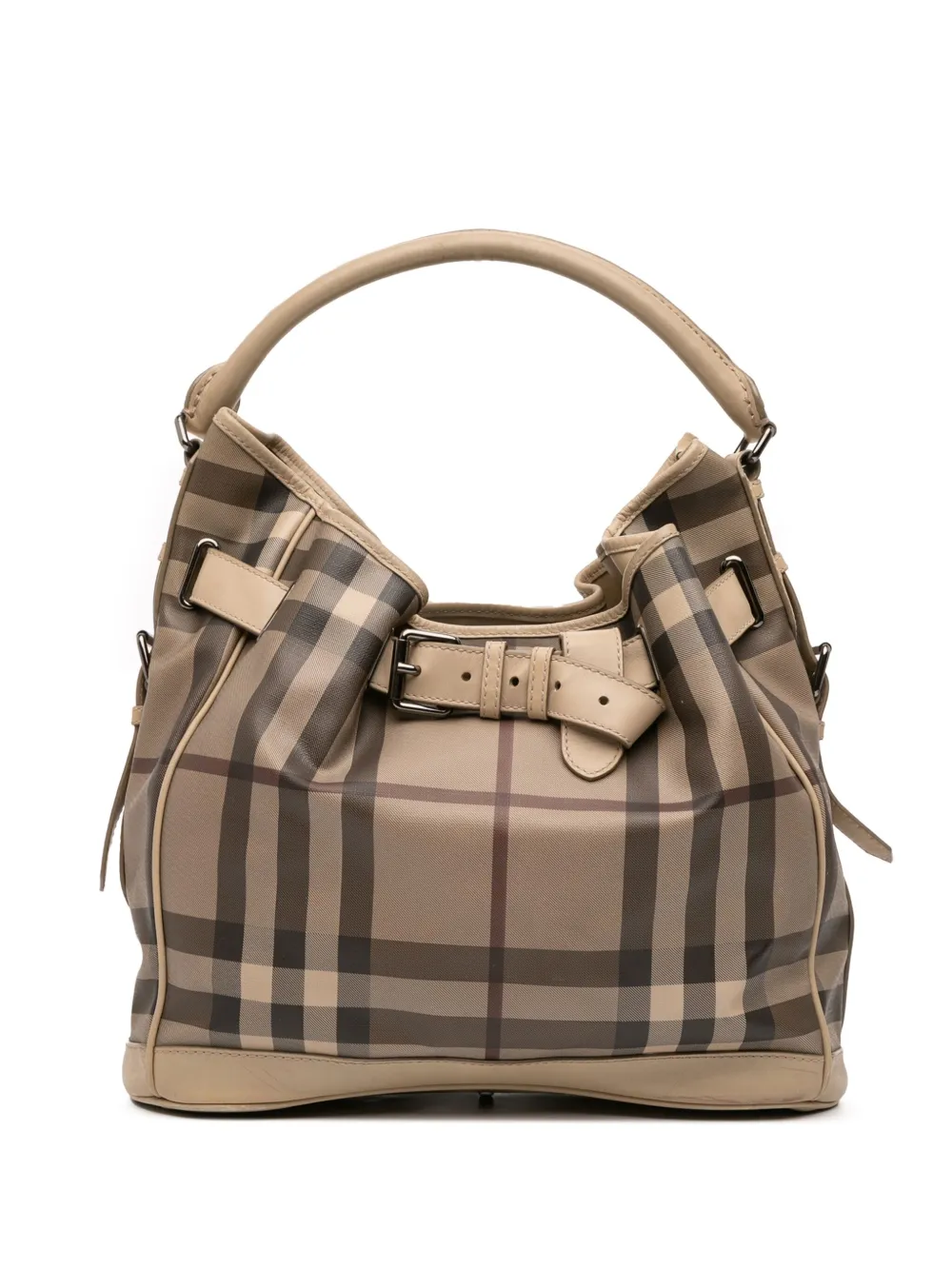 Burberry Pre-Owned sac porté épaule Walden Belted Hobo médium en toile à motif Smoke Check (2000-2017) | marron | Image 1