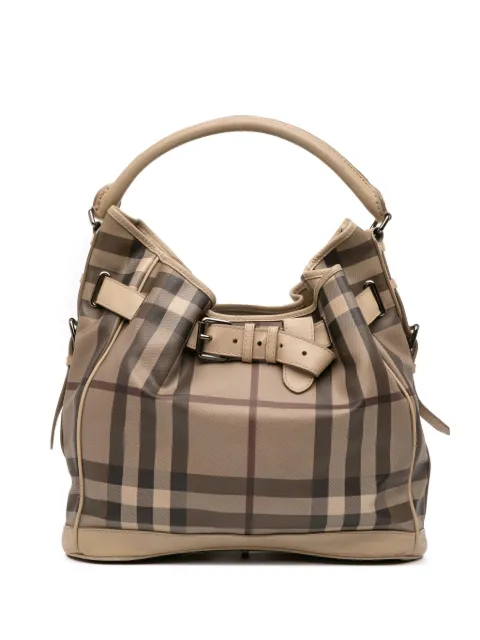 Burberry Pre-Owned bolsa de hombro Hobo Walden mediana de lona con Smoke Check revestida 2000-2017