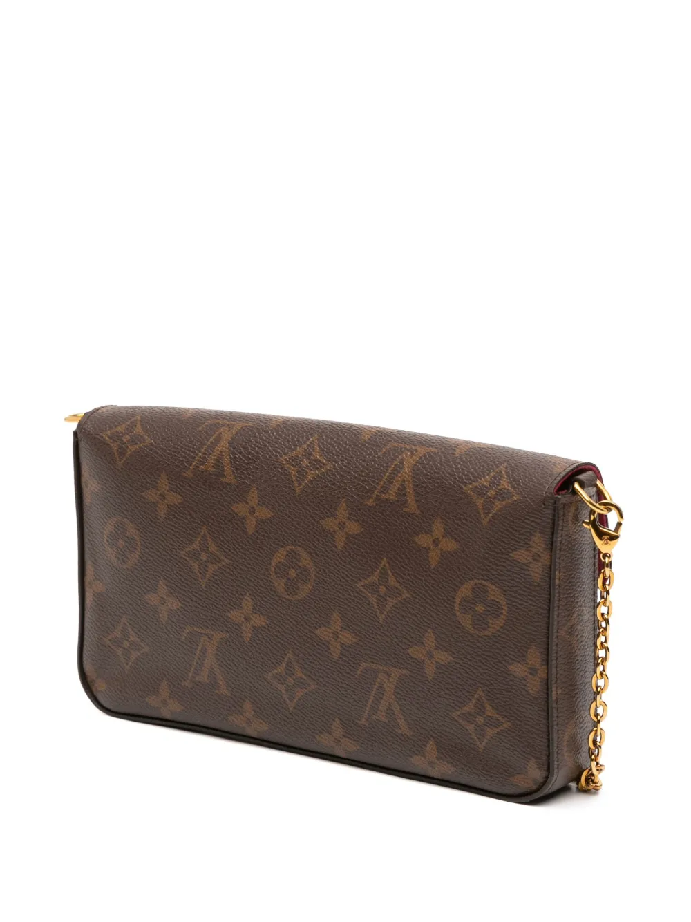 Pre-owned Louis Vuitton 2020 Monogram Pochette Felicie Crossbody Bag In Brown