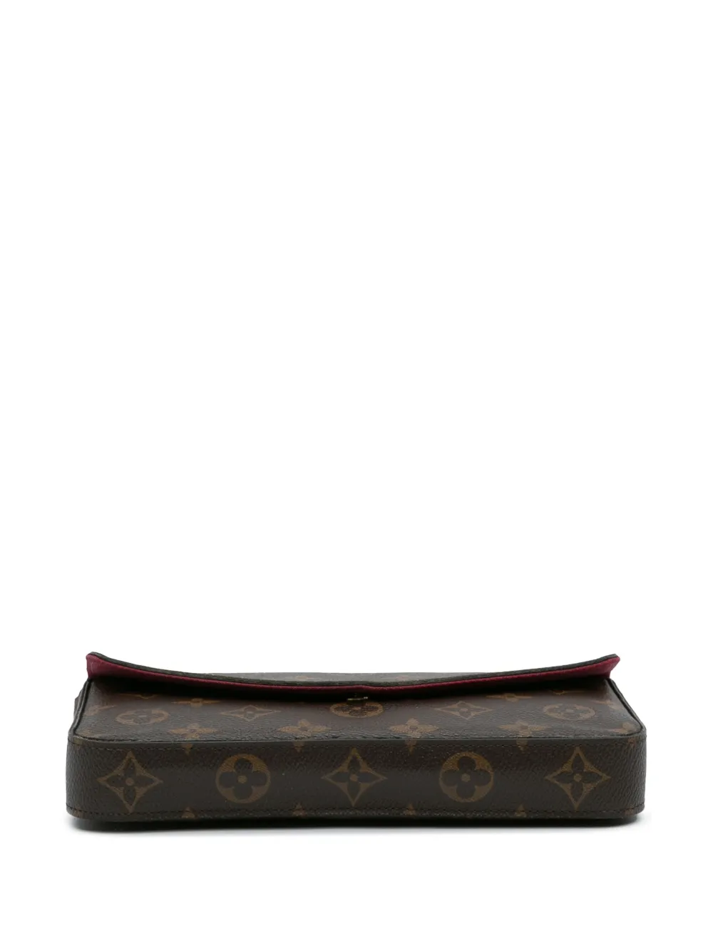 Pre-owned Louis Vuitton 2017 Monogram Pochette Felicie Crossbody Bag In Brown