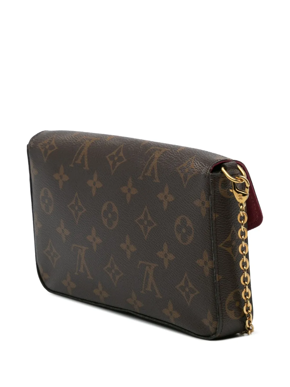 Pre-owned Louis Vuitton 2017 Monogram Pochette Felicie Crossbody Bag In Brown