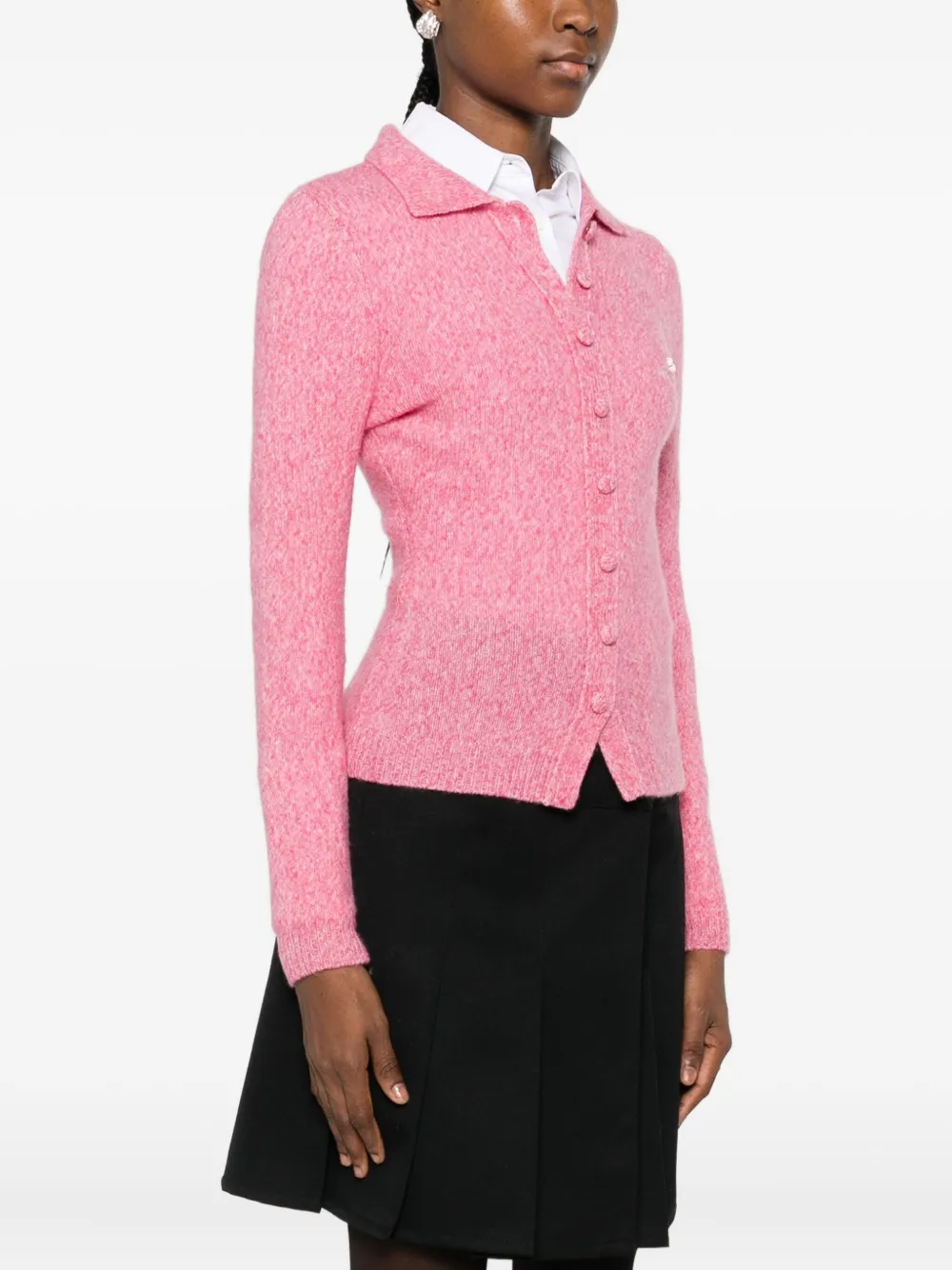 Shushu-tong Polo-collar Cardigan In Pink