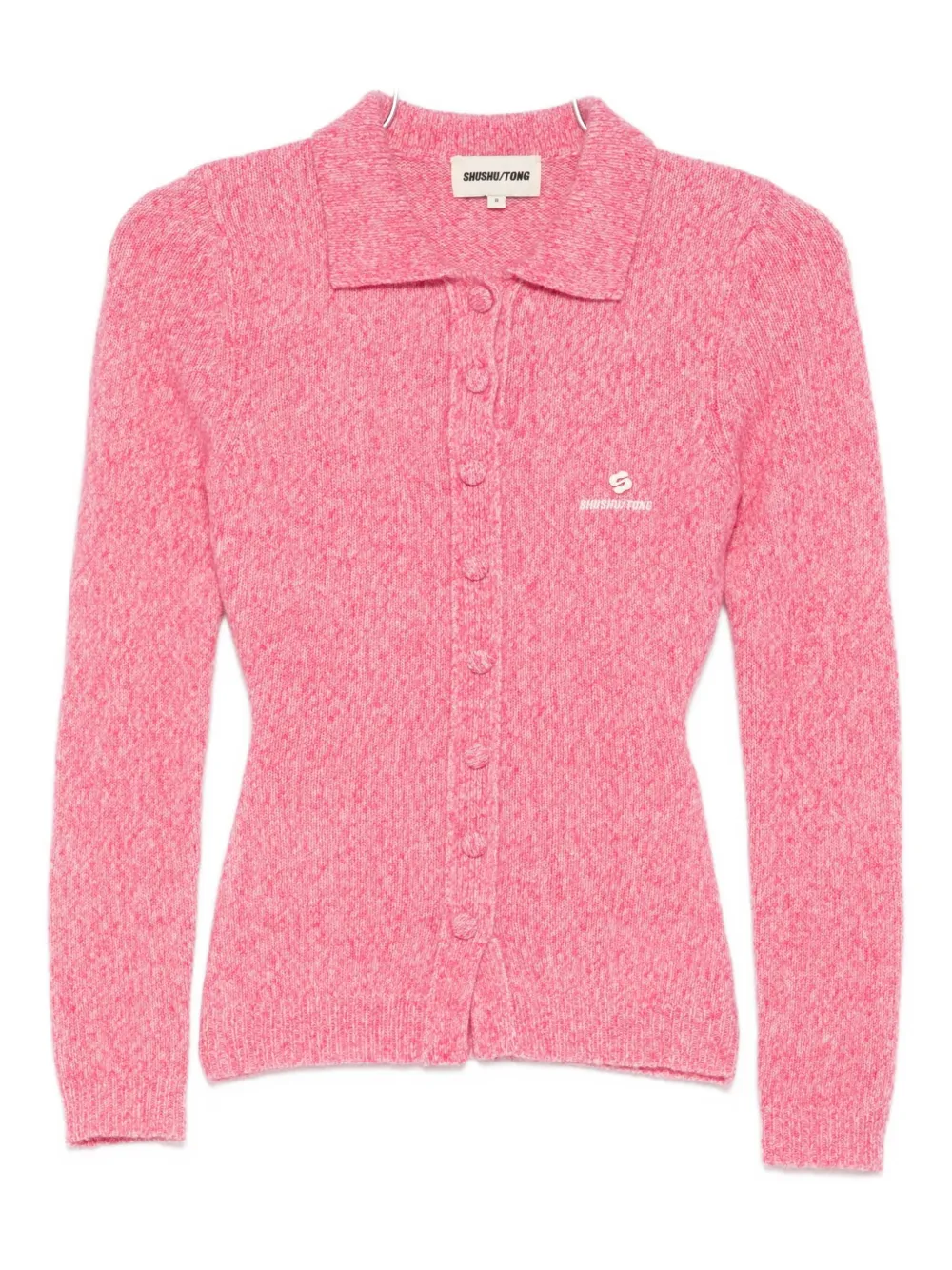 Shushu-tong Polo-collar Cardigan In Pink