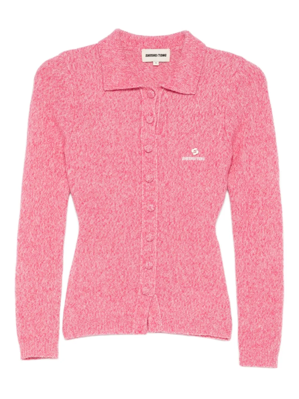 SHUSHU/TONG polo-collar cardigan - Rosa
