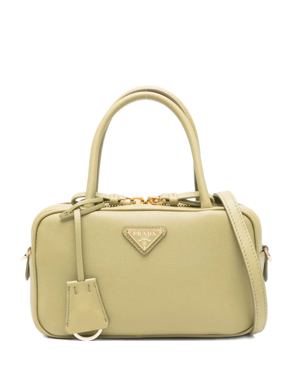 Prada triangle-logo satchel bag - Verde