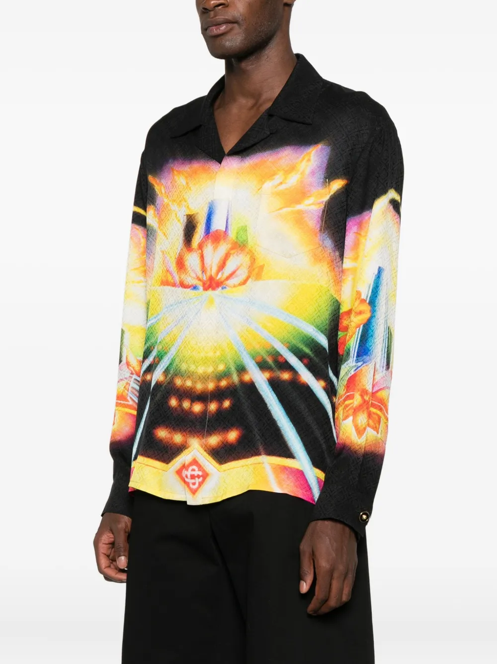 Casablanca Zijden overhemd Zwart