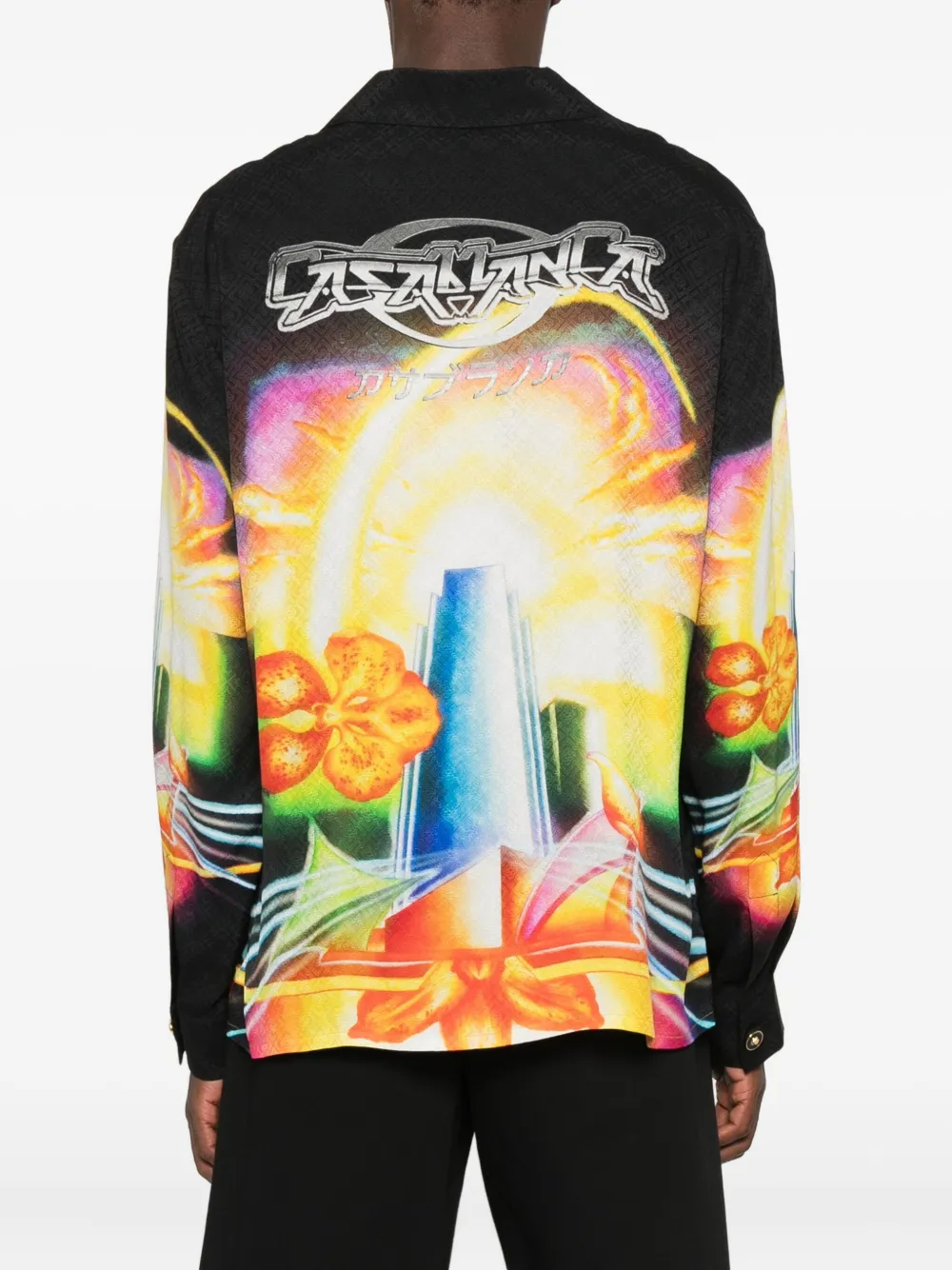 Casablanca Zijden overhemd Zwart