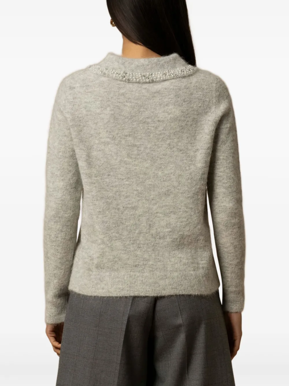 Aralda Beaded-Collar Sweater