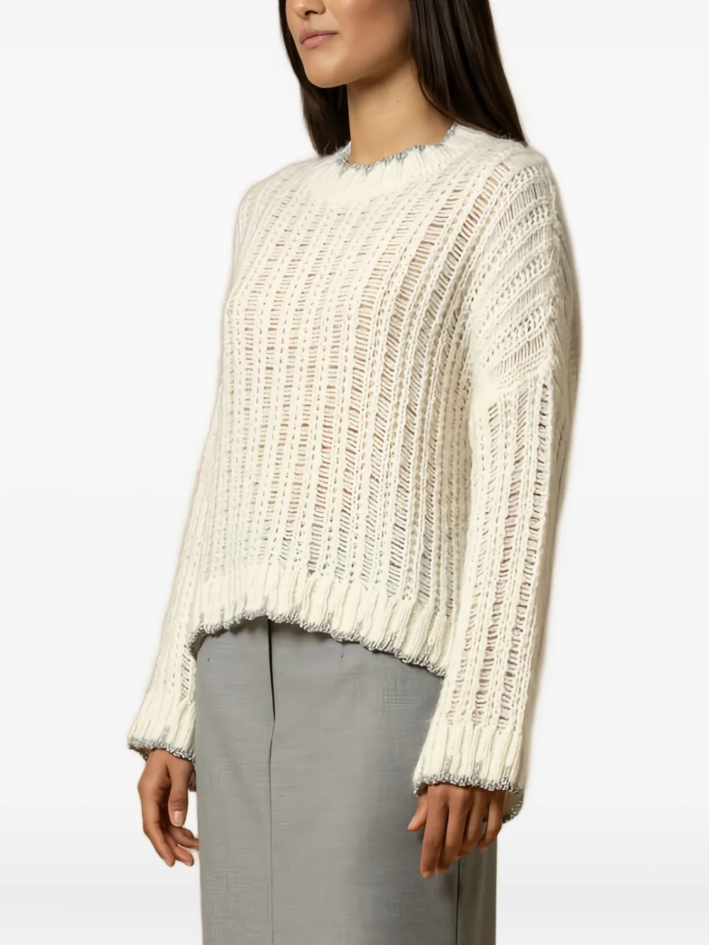 Kocca Jonan Openwork Sweater In Neutral