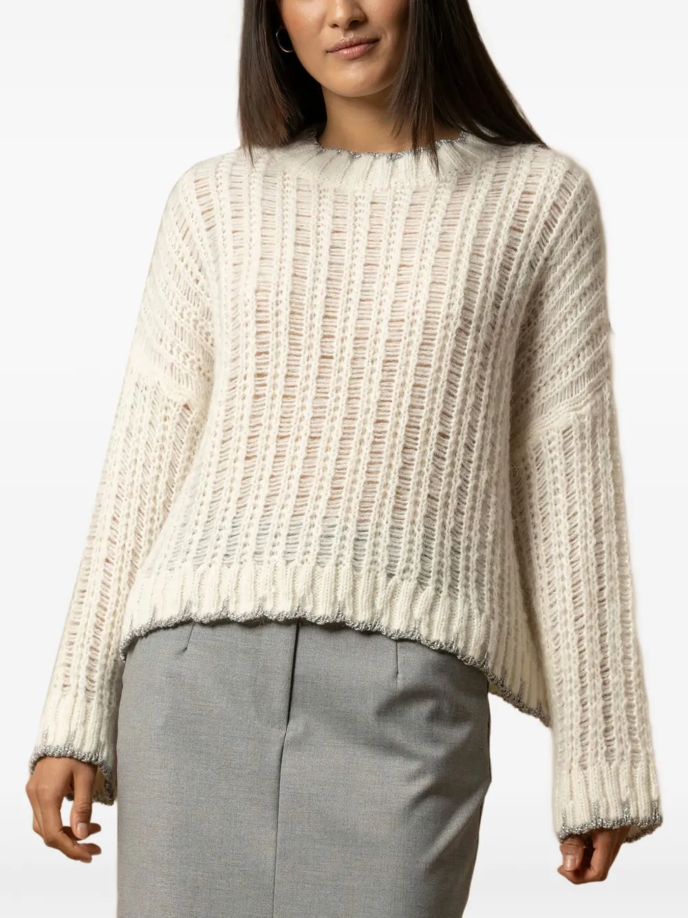 Kocca Jonan openwork sweater | Neutrals | Image 1