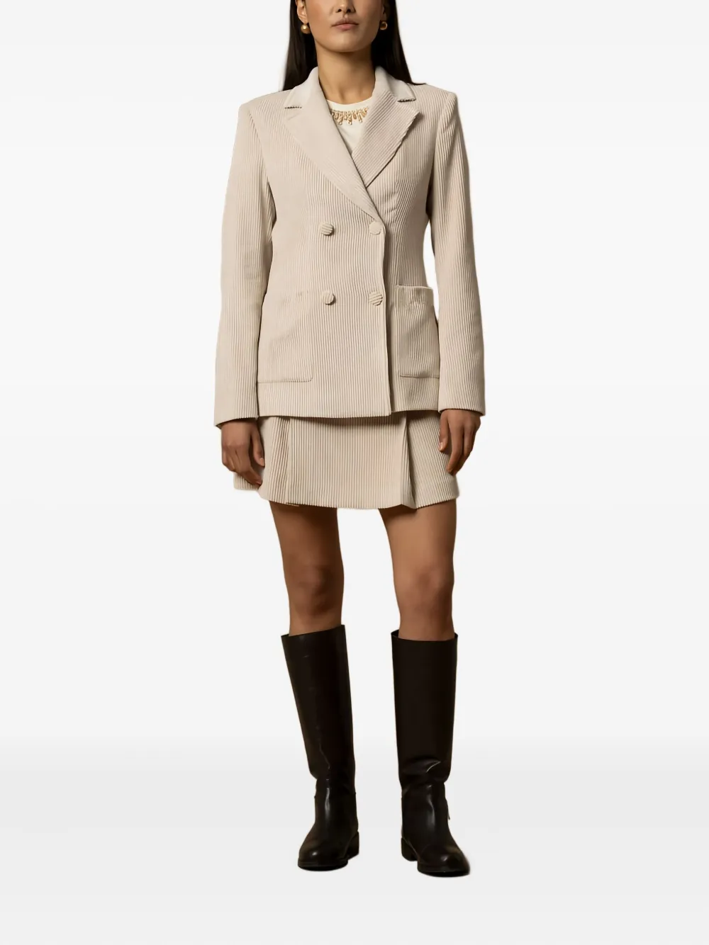 Kocca Aphelia Double-breasted Blazer In Neutral