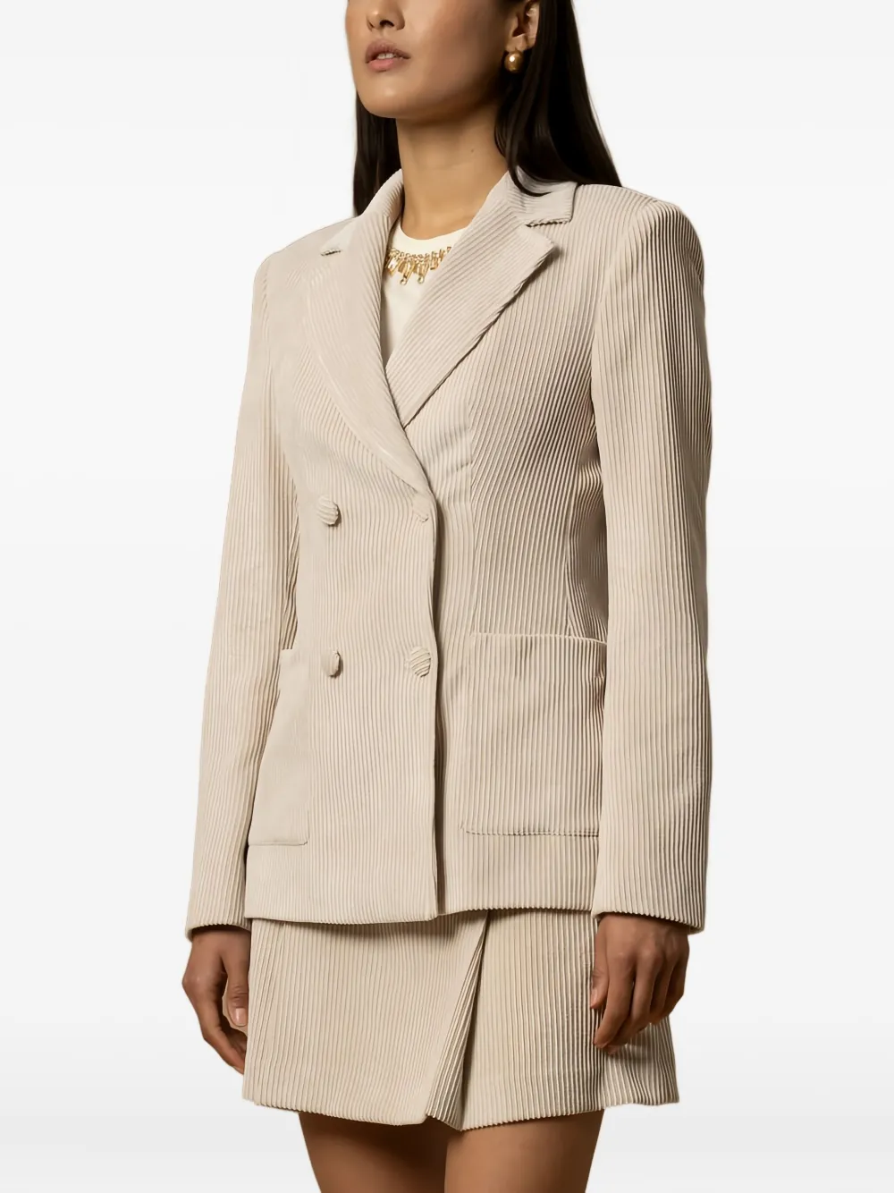 Kocca Aphelia Double-breasted Blazer In Neutral
