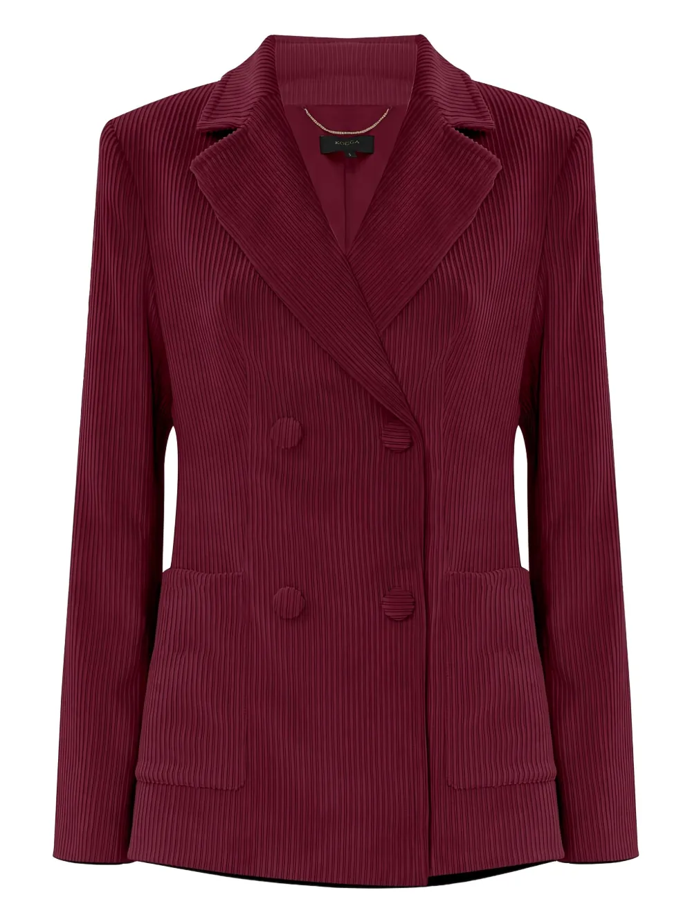 Kocca Aphelia Double-breasted Corduroy Blazer In Burgundy