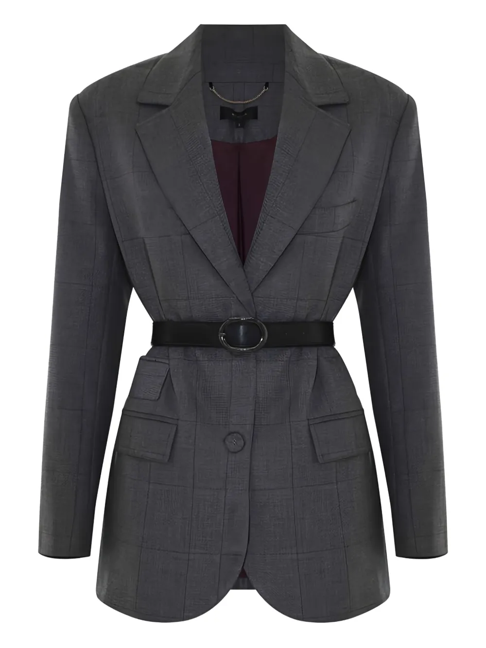 Kocca Emmanuel Checked Single-breasted Blazer In Gray
