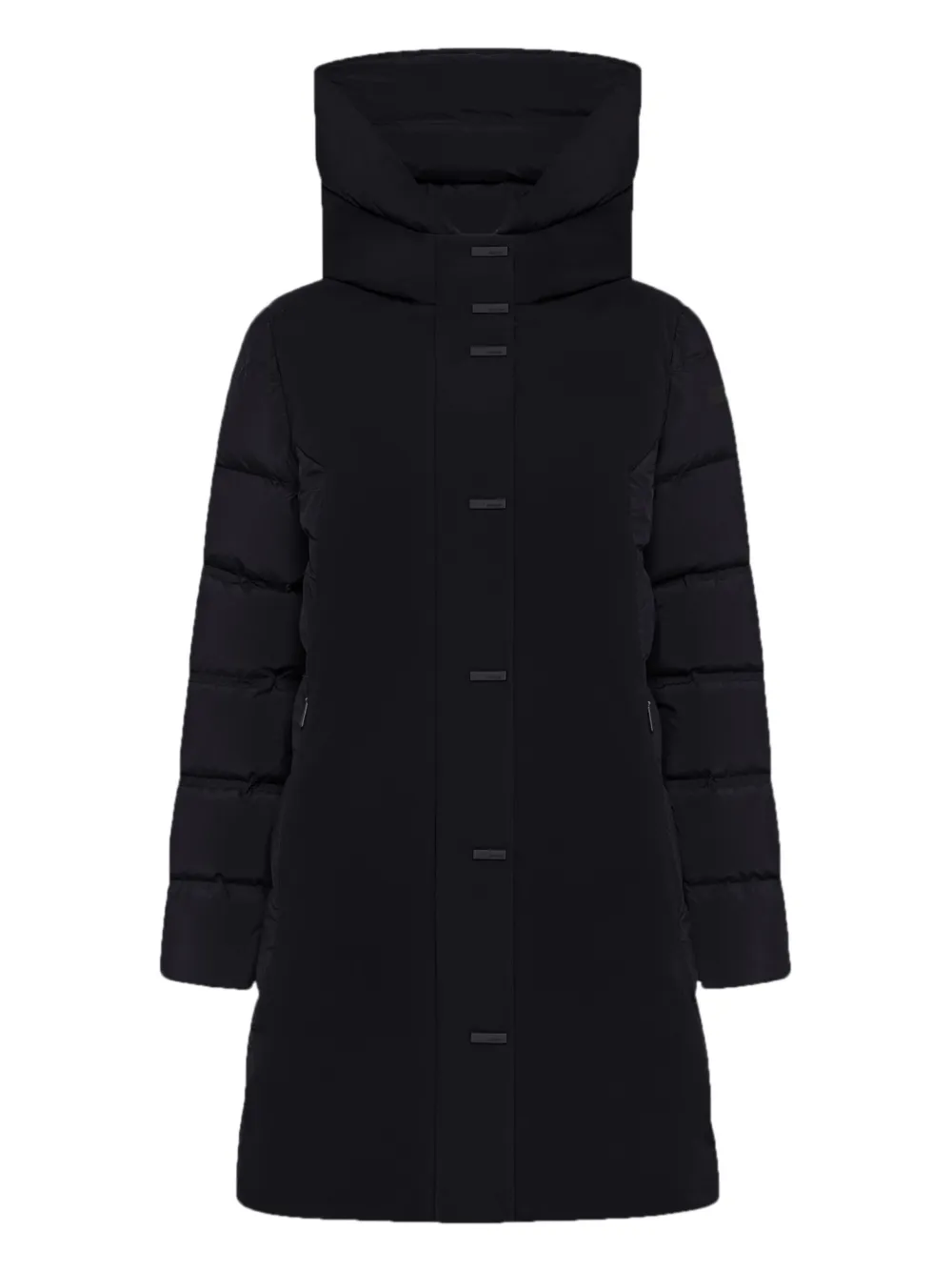 Rrd Buttoned Hybrid Parka In Black