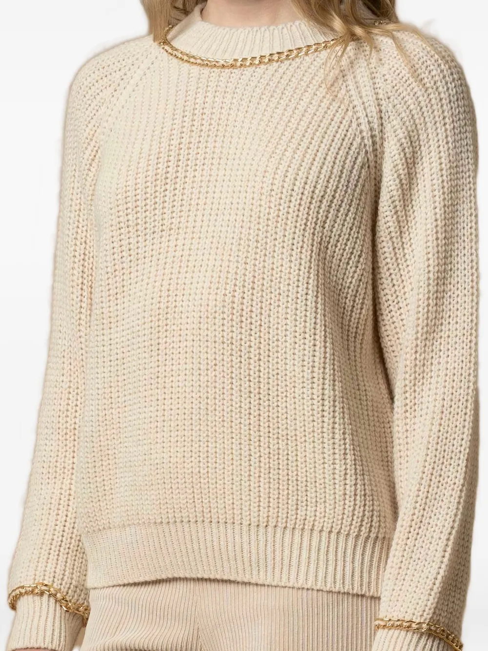 Kocca Ienna Chain-trim Sweater In White